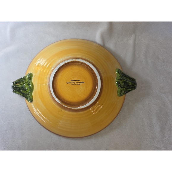 Hausenware by Mary Jane Mitchell 2001 Yellow Ceramic Serving‎ Bowl - Picture 7 of 11